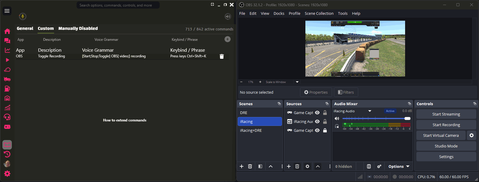 SendKeyboardCommands This example sends key presses to OBS